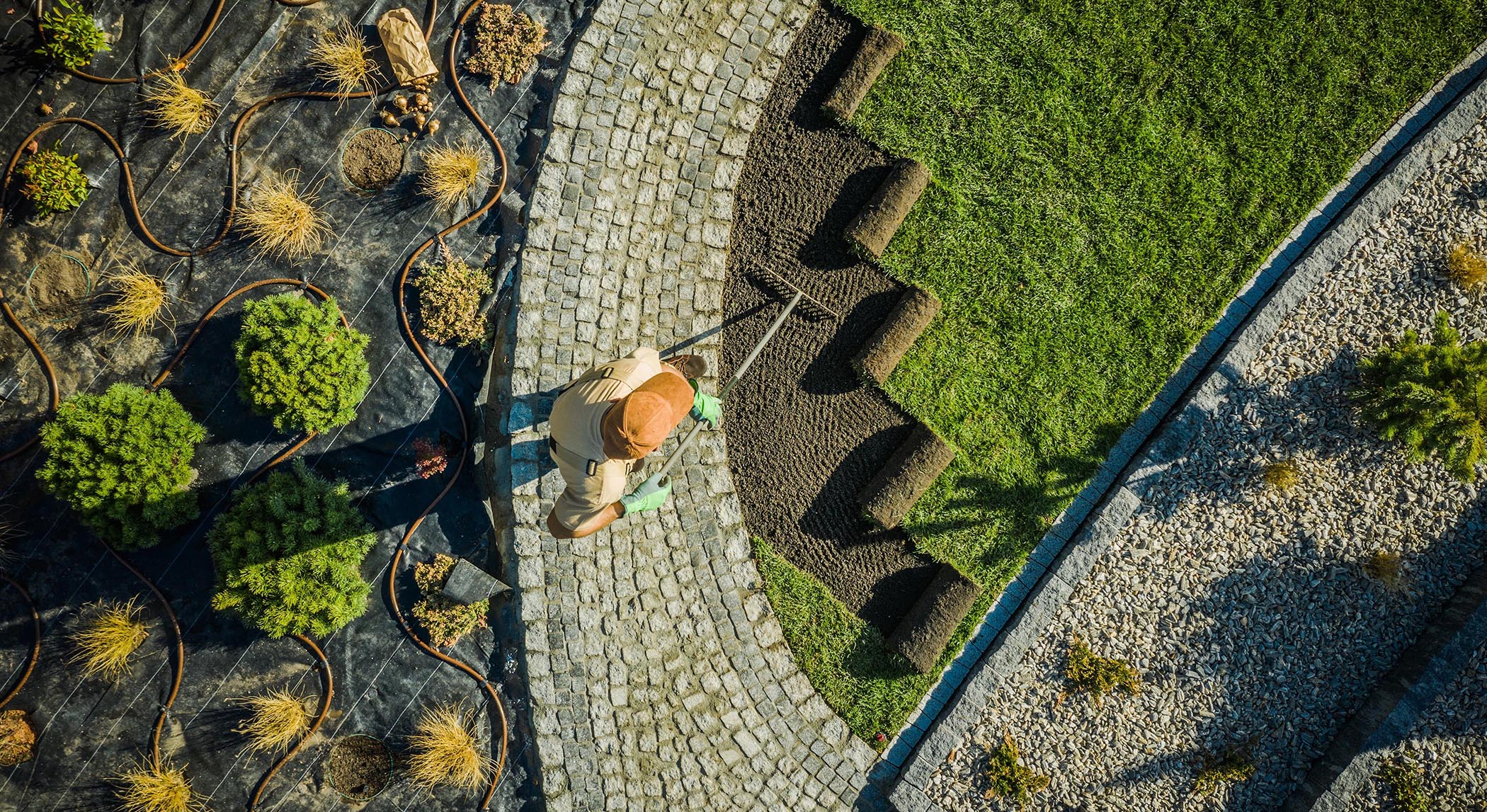 Men Installing Natural Grass